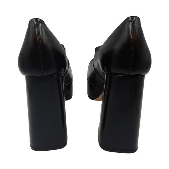 Larroude Emma Leather Block Heels Mary Jane Platform Pumps Shoes Black Size 10 - Picture 6 of 10